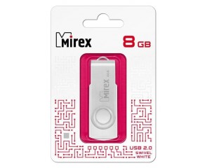 Флешка USB 2.0 Mirex SWIVEL WHITE 8GB (ecopack)