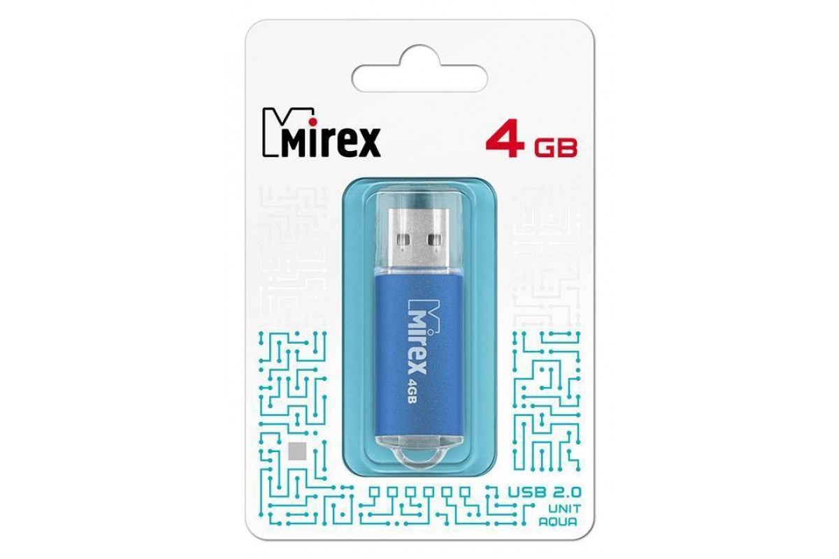 Флешка USB 2.0 Mirex UNIT AQUA 4GB (ecopack)