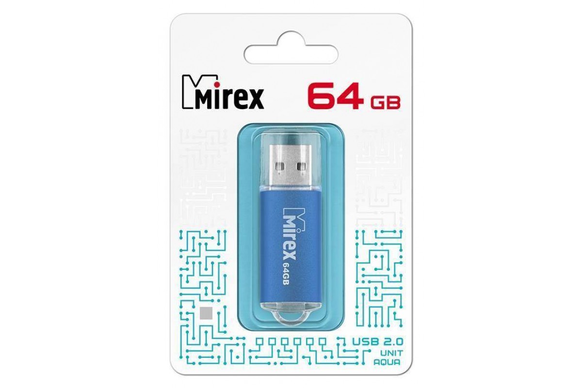 Флешка USB 2.0 Mirex UNIT AQUA 64GB (ecopack)
