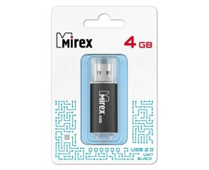 Флешка USB 2.0 Mirex UNIT BLACK 4GB (ecopack)