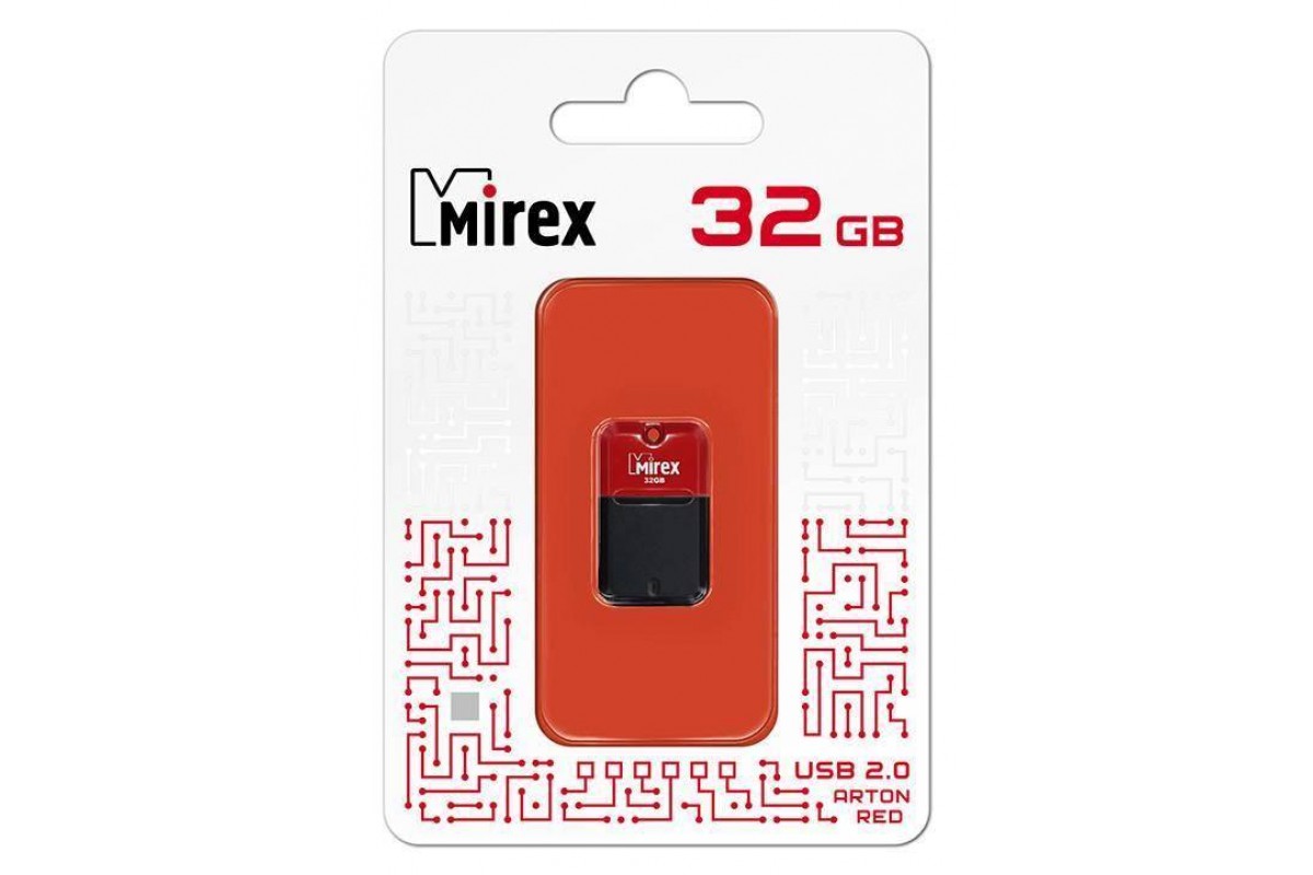 Флешка USB 2.0 Mirex ARTON RED 32GB (ecopack)