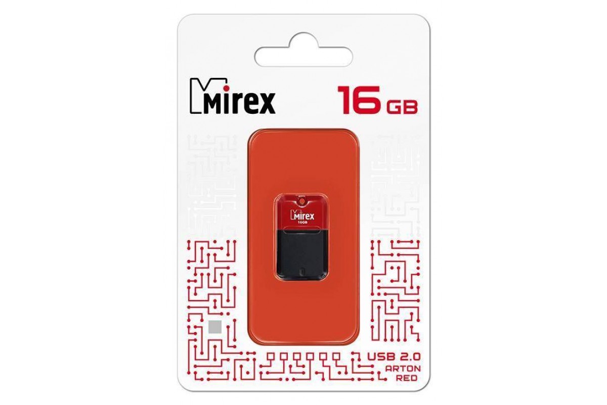 Флешка USB 2.0 Mirex ARTON RED 16GB (ecopack)