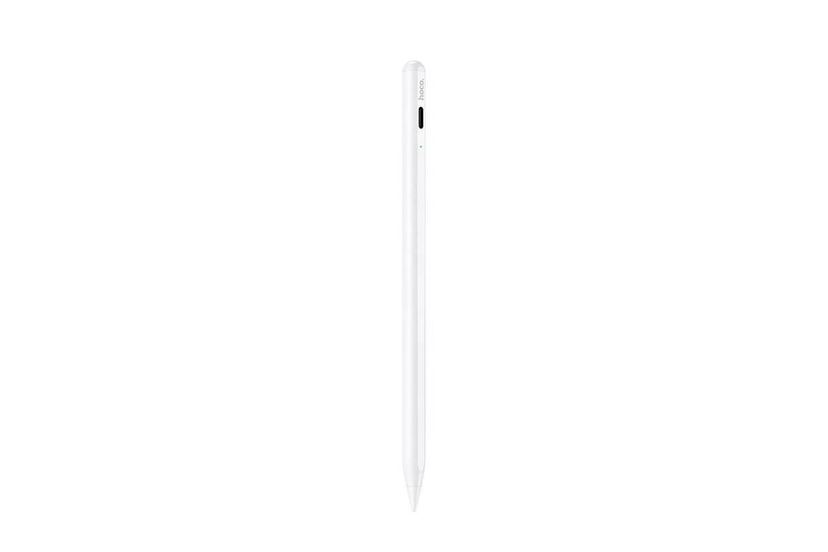 Белый стилус для сенсорных экранов HOCO GM102 Smooth series active anti-mistake touch capacitive pen для iPad