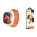Ремешок для Apple Watch HOCO AS102 Жидкий силиконовый магнитный ремешок для часов iWatch (38/40/41 мм) (светлый с оранжевым)