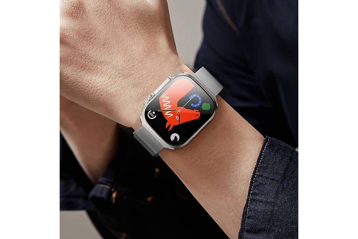 Ремешок для Apple Watch HOCO AS101 Миланский двухсекционный магнитный ремешок с петлей для часов iWatch 38/41/40 мм) серебристый