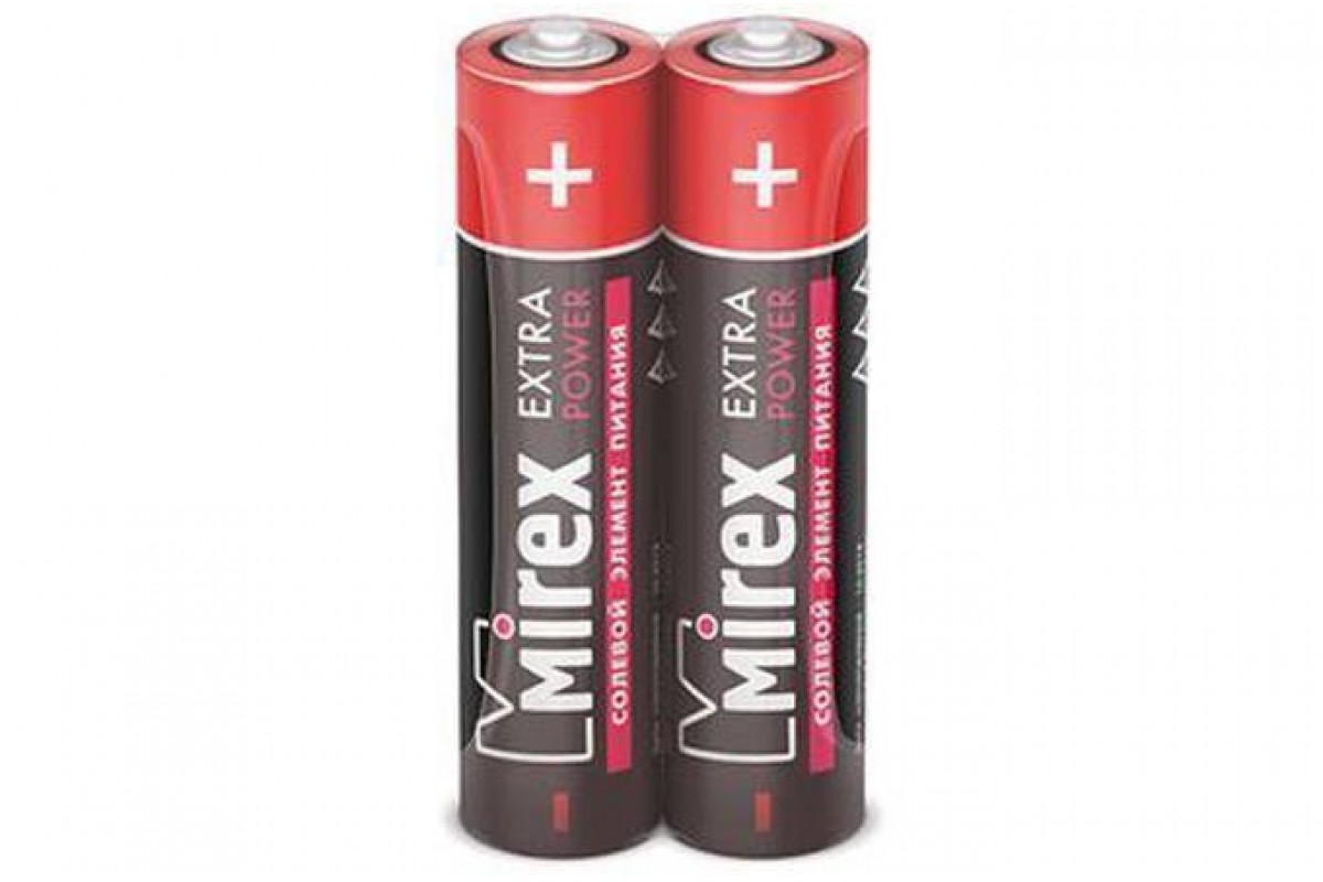 Батарейка солевая Mirex R03 / AAA 1,5V  цена за 2 шт (2/60/2400), shrink (23702-ER03-S2)