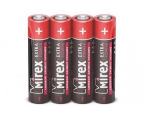 Батарейка солевая Mirex R03 / AAA 1,5V  цена за 4 шт (4/60/2400), shrink (23702-ER03-S4)