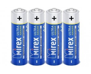 Батарейка алкалиновая Mirex LR6 / AA 1,5V  цена за 4 шт (4/40/720), shrink (23702-LR6-S4)