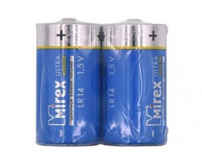 Батарейка алкалиновая Mirex LR14 / C 1,5V  цена за 2 шт (2/12/96), shrink (23702-LR14-S2)