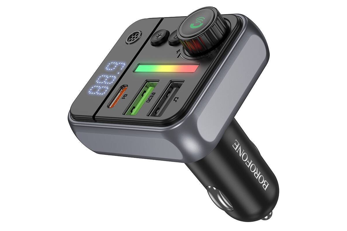 FM-Модулятор BOROFONE BC50 Ascenso PD20W+QC3.0 car BT FM transmitter (черный)