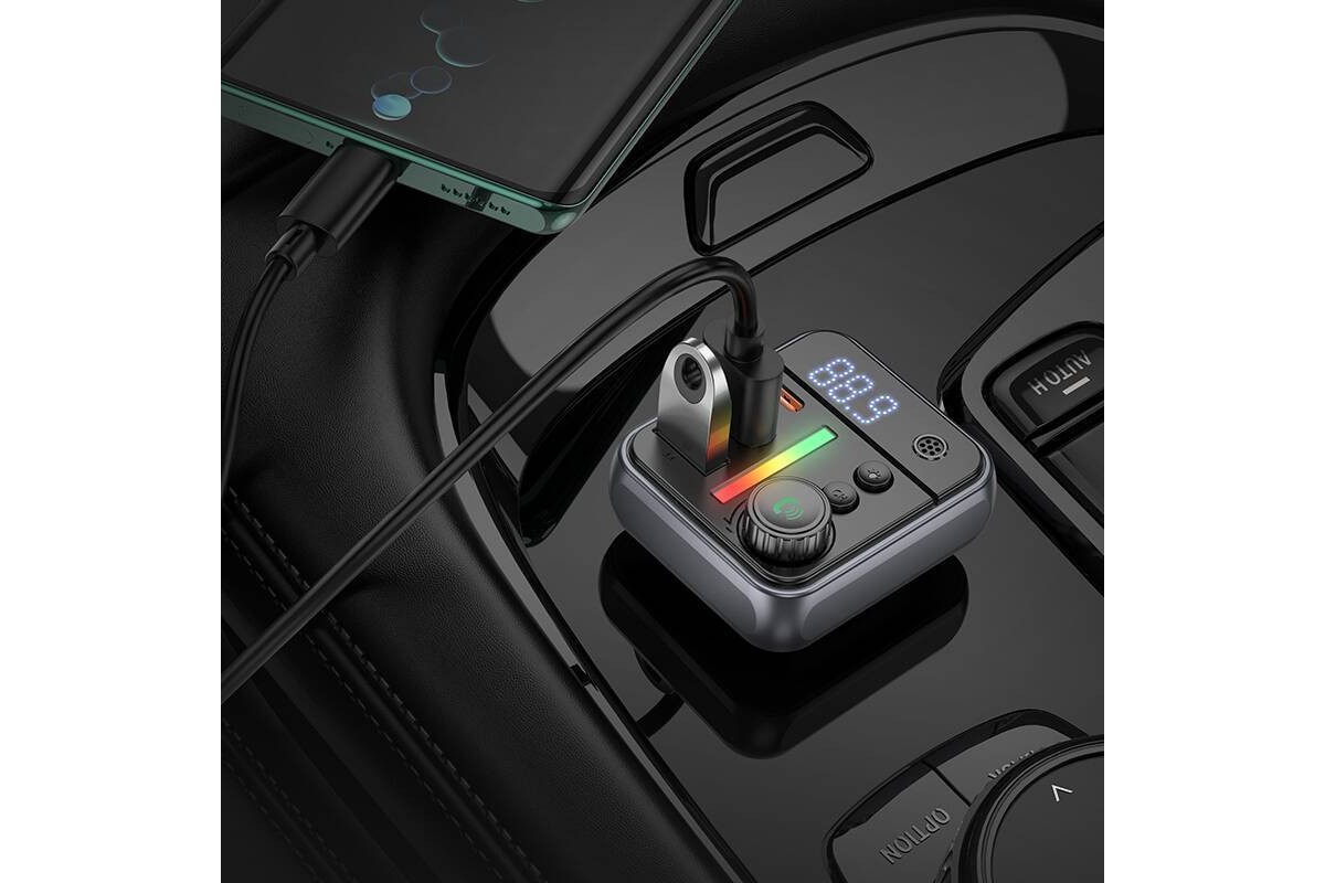 FM-Модулятор BOROFONE BC50 Ascenso PD20W+QC3.0 car BT FM transmitter (черный)