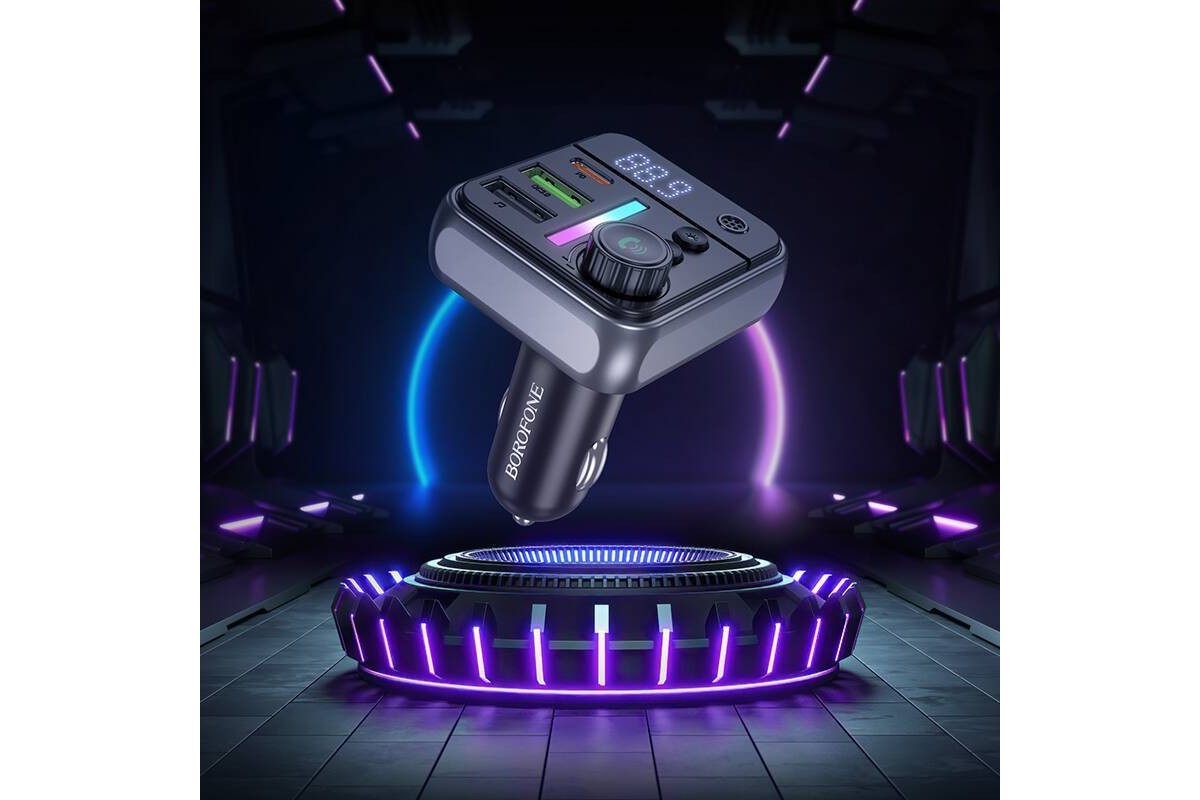 FM-Модулятор BOROFONE BC50 Ascenso PD20W+QC3.0 car BT FM transmitter (черный)