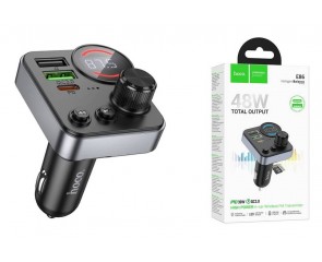 FM-Модулятор HOCO E86 Alegria 48W dual port PD30W+QC3.0 car (черный)