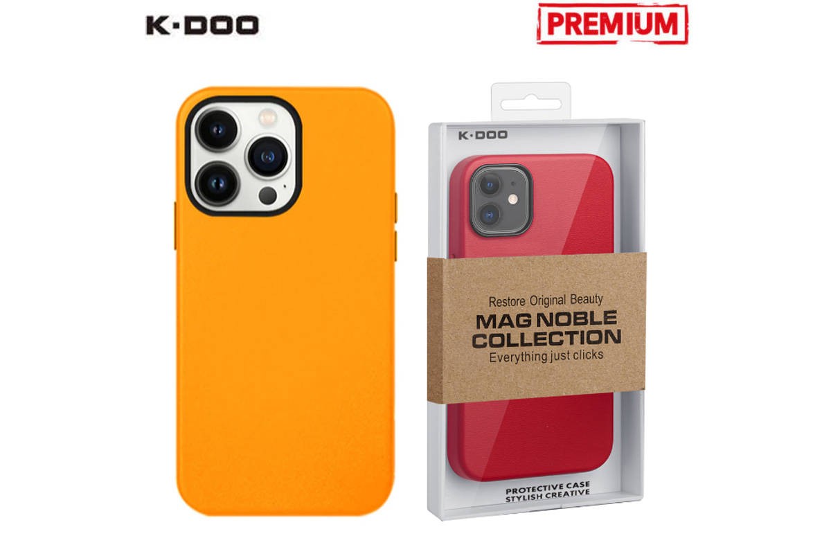 Чехол для телефона K-DOO MAG NOBLE COLLECTION MagSafe кожаный iPhone 14 (оранжевый)