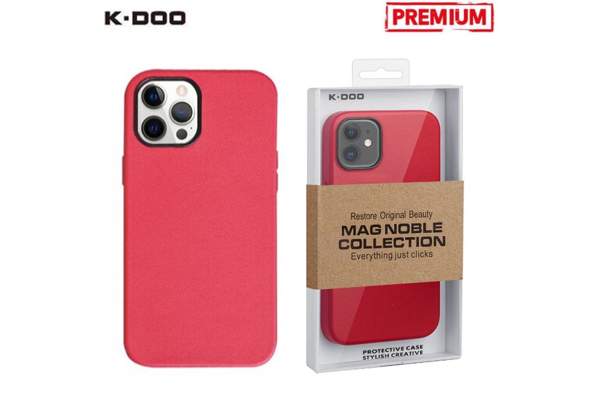 Чехол для телефона K-DOO MAG NOBLE COLLECTION MagSafe кожаный iPhone 14 (красный)
