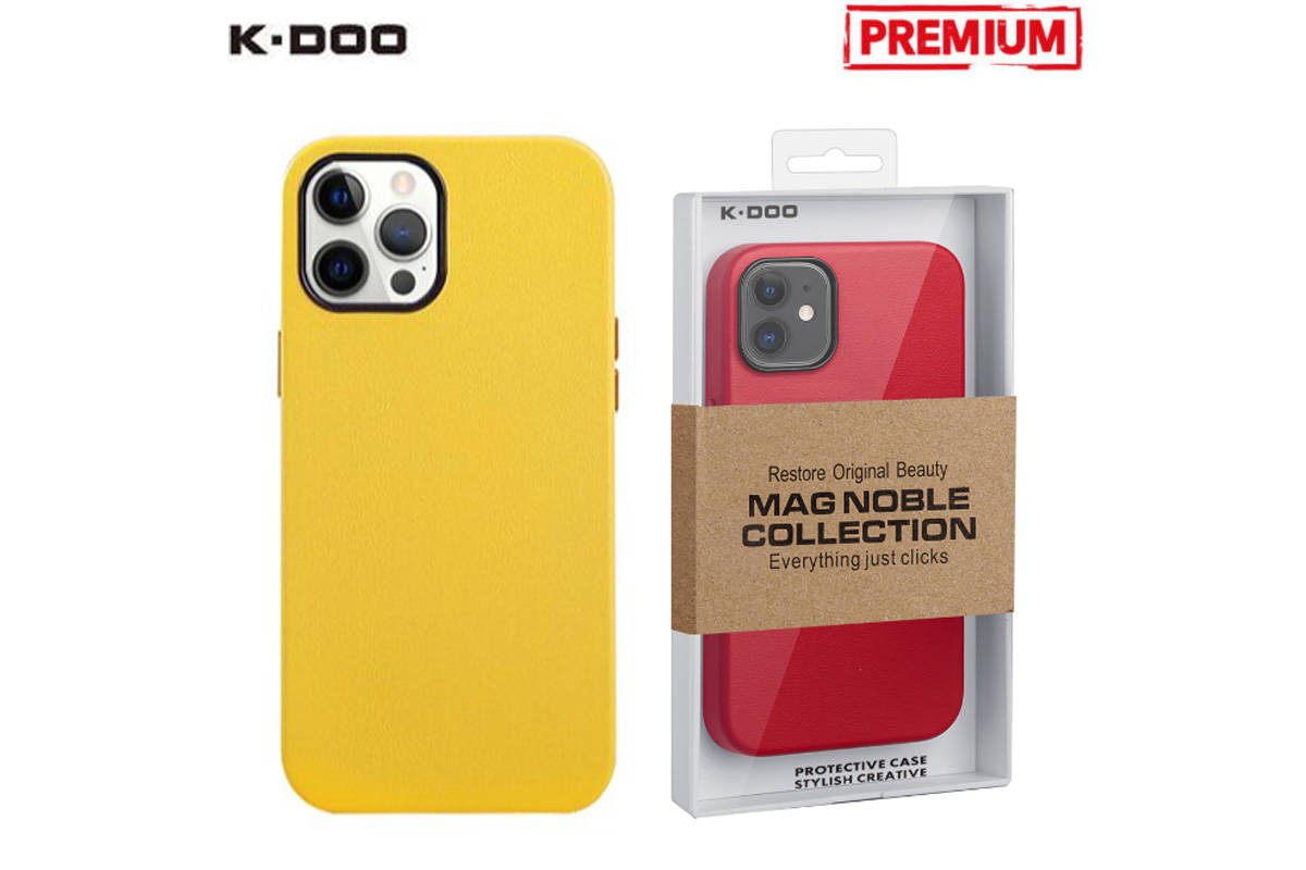 Чехол для телефона K-DOO MAG NOBLE COLLECTION MagSafe кожаный iPhone 14 (жёлтый)