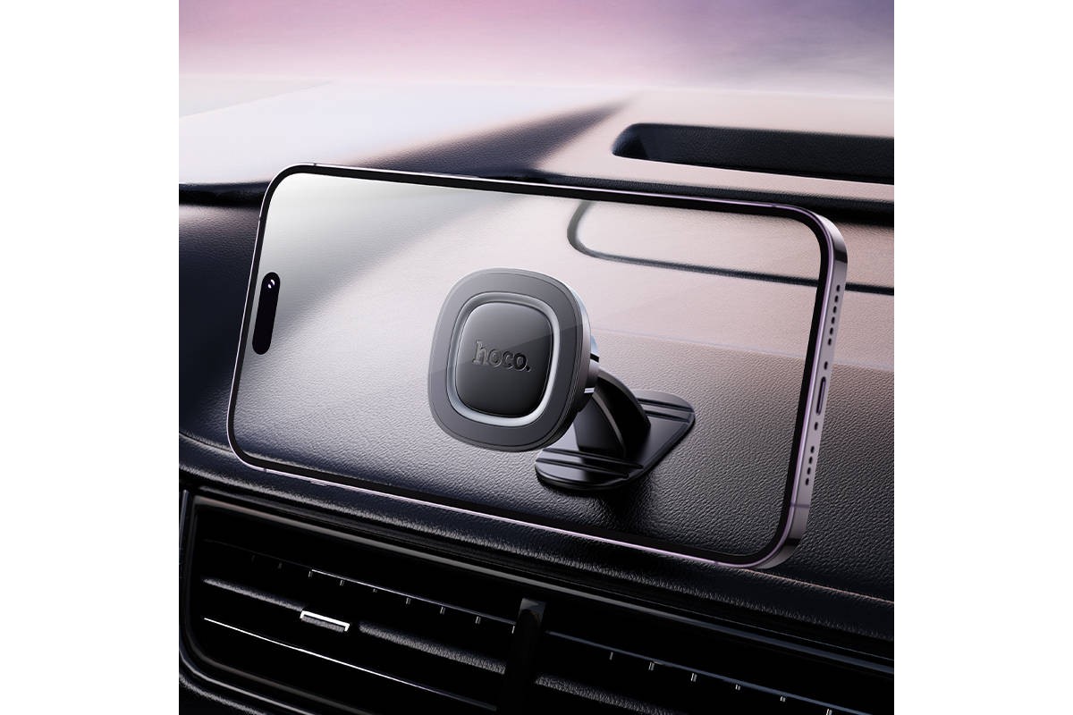 Держатель автомобильный для телефона HOCO H73 Crown магнитный на центральную консоль (черно-серый)