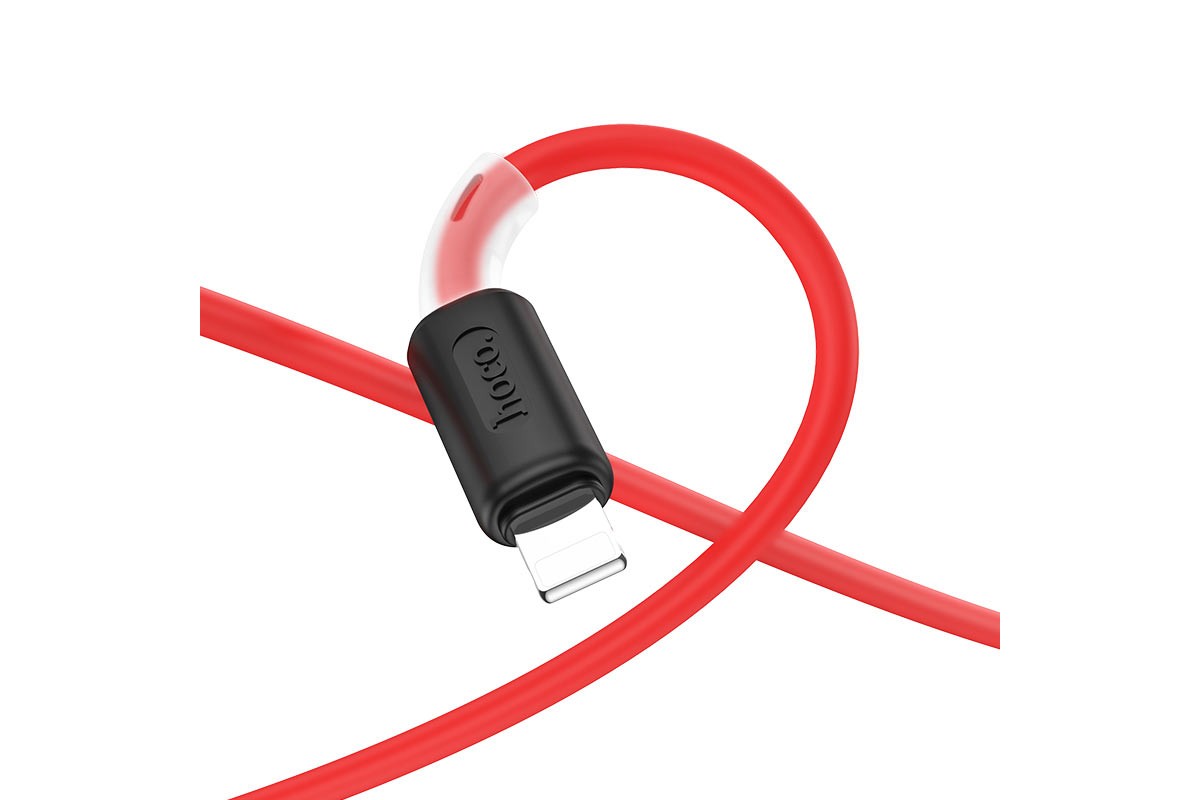 Кабель для iPhone HOCO X48 Soft silicone charging data cable for Lightning 1м красный