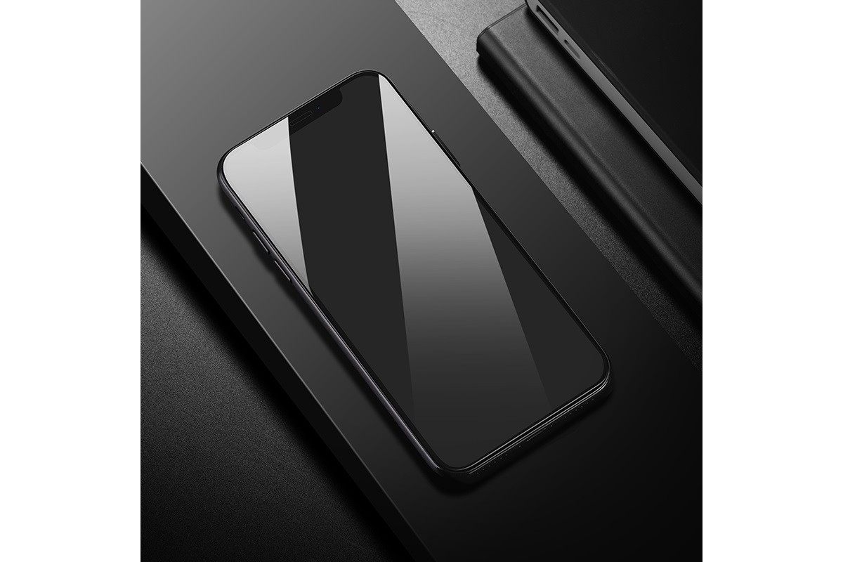 Защитное стекло дисплея iPhone XR/11 (6.1)  HOCO Flash attach Full Screen silk HD tempered glass  черное