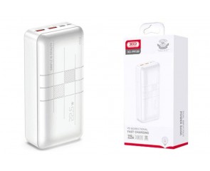 Универсальный дополнительный аккумулятор Power Bank XO PR189, 30000 mAh, USB/Type-C, QC 3.0+PD, дисплей, (белый)