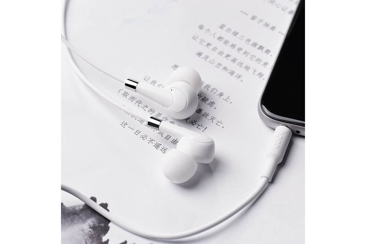 Гарнитура HOCO M58 Amazing universal earphones белая