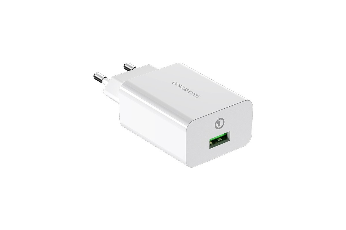 Сетевое зарядное устройство USB + кабель Type-C BOROFONE BA21  single port  QC3.0 charger set белый