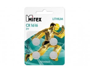 Батарейка литиевая Mirex CR1616 3V цена за блистер 4 шт (23702-CR1616-E4)