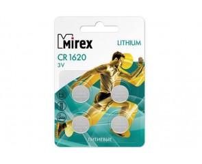 Батарейка литиевая Mirex CR1620 3V цена за блистер 4 шт (23702-CR1620-E4)