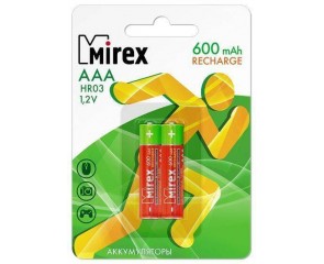 Аккумулятор Ni-MH Mirex HR03 / AAA 1000mAh 1,2V цена за 2 шт (2/20/100), блистер (23702-HR03-10-E2)