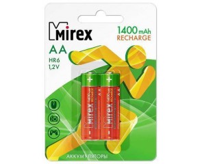 Аккумулятор Ni-MH Mirex HR6 / AA 1400mAh 1,2V цена за 2 шт (2/20/100), блистер (23702-HR6-14-E2)
