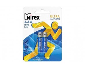 Батарейка алкалиновая Mirex LR03 / AAA 1,5V  цена за 2 шт (2/24/480), блистер (23702-LR03-E2)