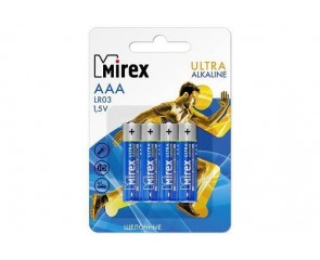 Батарейка алкалиновая Mirex LR03 / AAA 1,5V  цена за 4 шт (4/48/960), блистер (23702-LR03-E4)