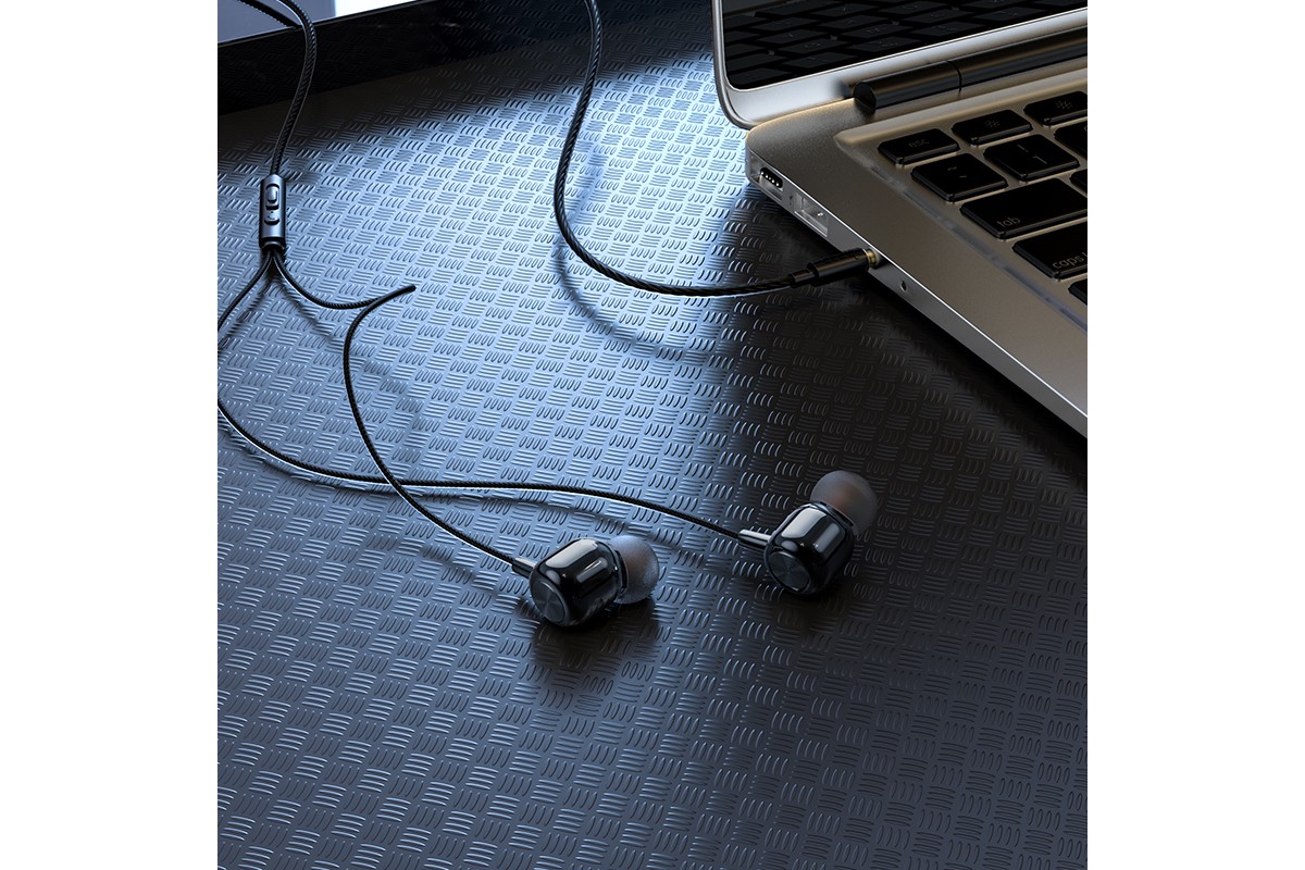 Наушники HOCO M87 String wired earphones with with microphone черная