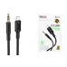 Кабель аудио BOROFONE BL25A AUX аудио кабель/3.5 mm jack - Lightning/ 1m/ черный