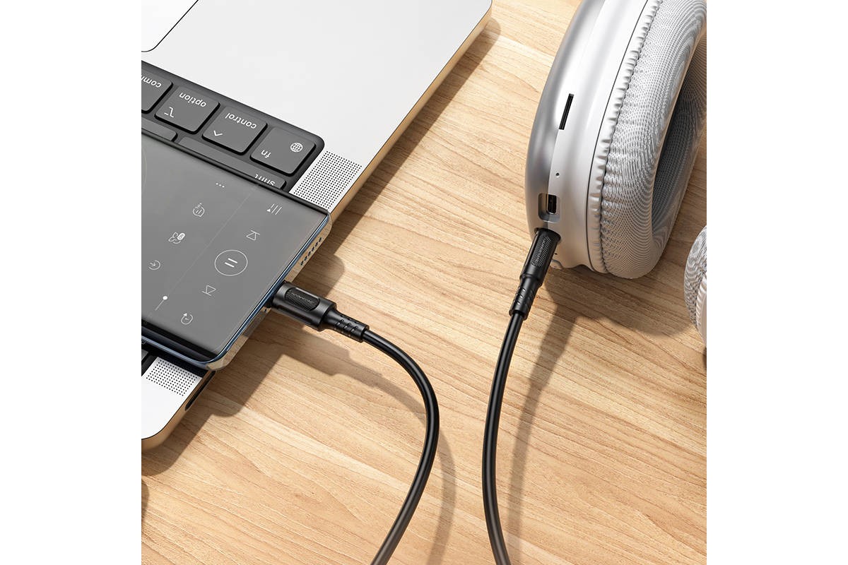 Кабель аудио BOROFONE BL25B AUX аудио кабель/3.5 mm jack - Type-C/ 1m/ черный