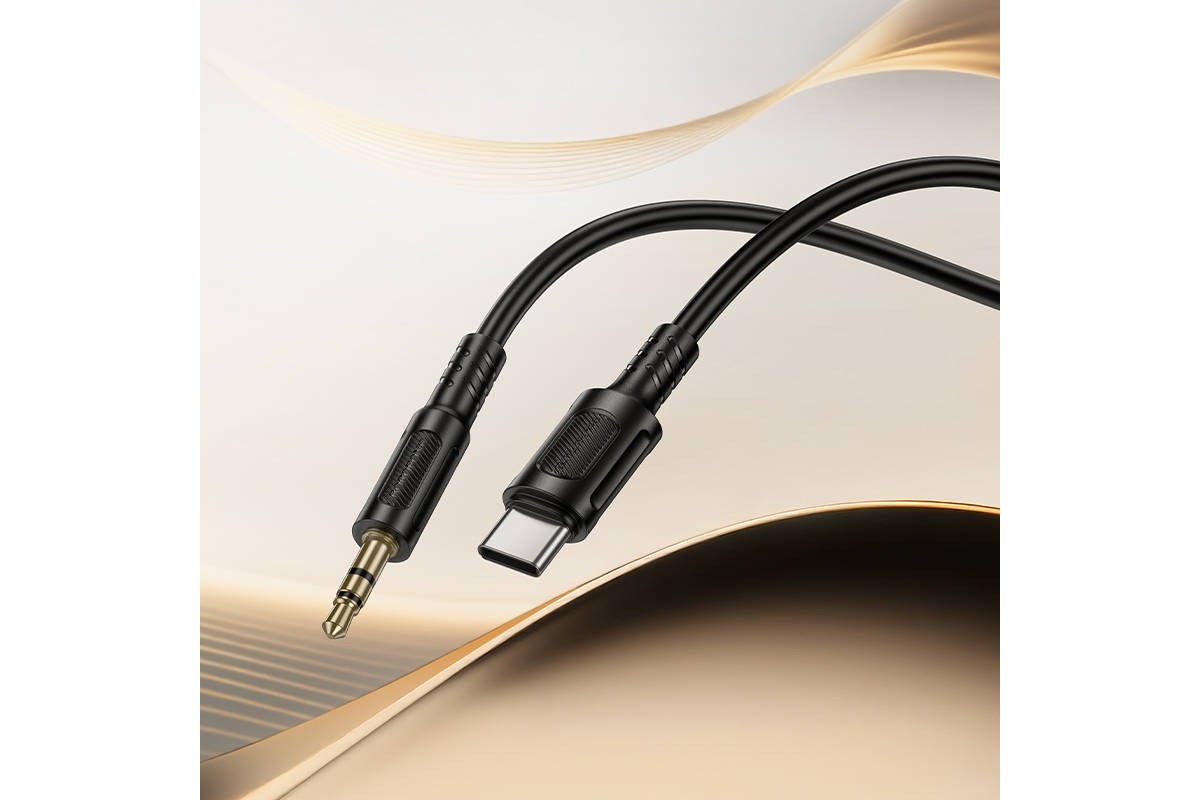 Кабель аудио BOROFONE BL25B AUX аудио кабель/3.5 mm jack - Type-C/ 1m/ черный