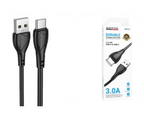 Кабель USB - USB Type-C BOROFONE BX121/ 1m/ 3A/ черный