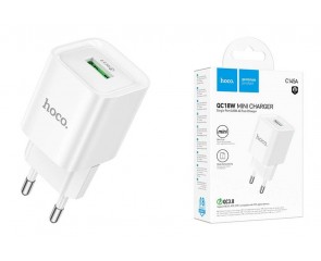 Сетевое зарядное устройство USB HOCO C145A Charm single port QC3.0 (белый)