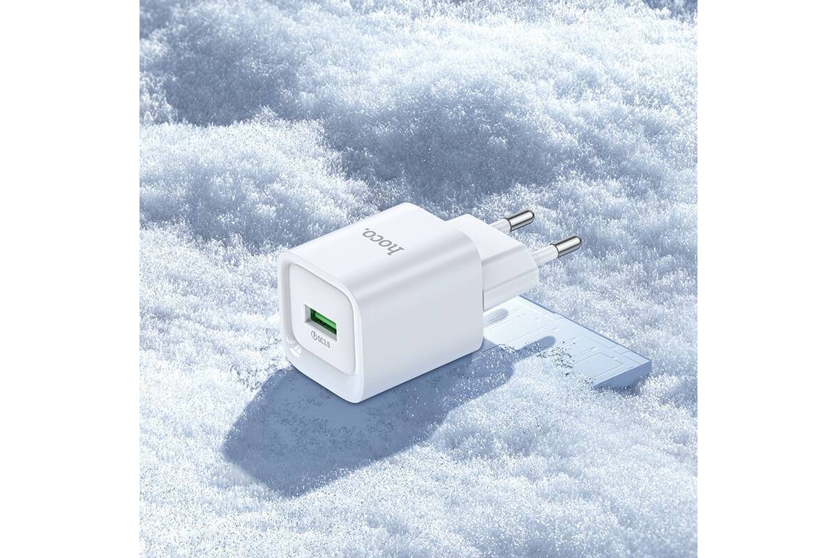 Сетевое зарядное устройство 2USB HOCO C145A Charm single port (один порт)QC3.0 (белый)
