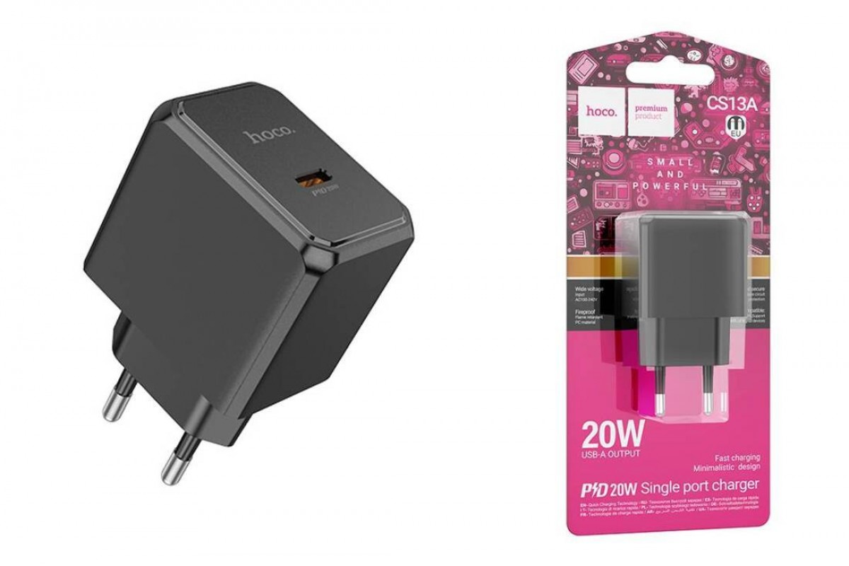 Сетевое зарядное устройство USB-C HOCO CS13A Ocean single port (один порт)PD20W (черный)