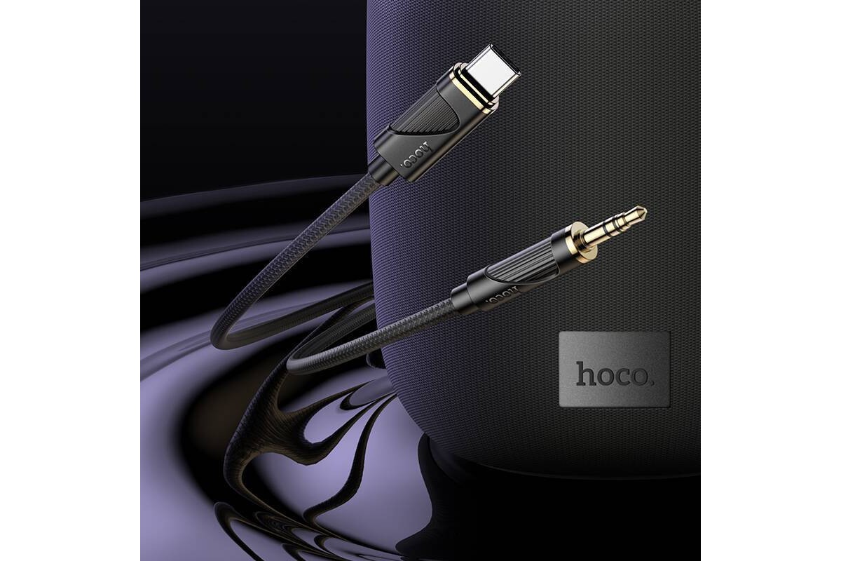 Кабель аудио HOCO UPA30 Friend (штекер Type-C - вход AUX 3.5 мм) 1м черный
