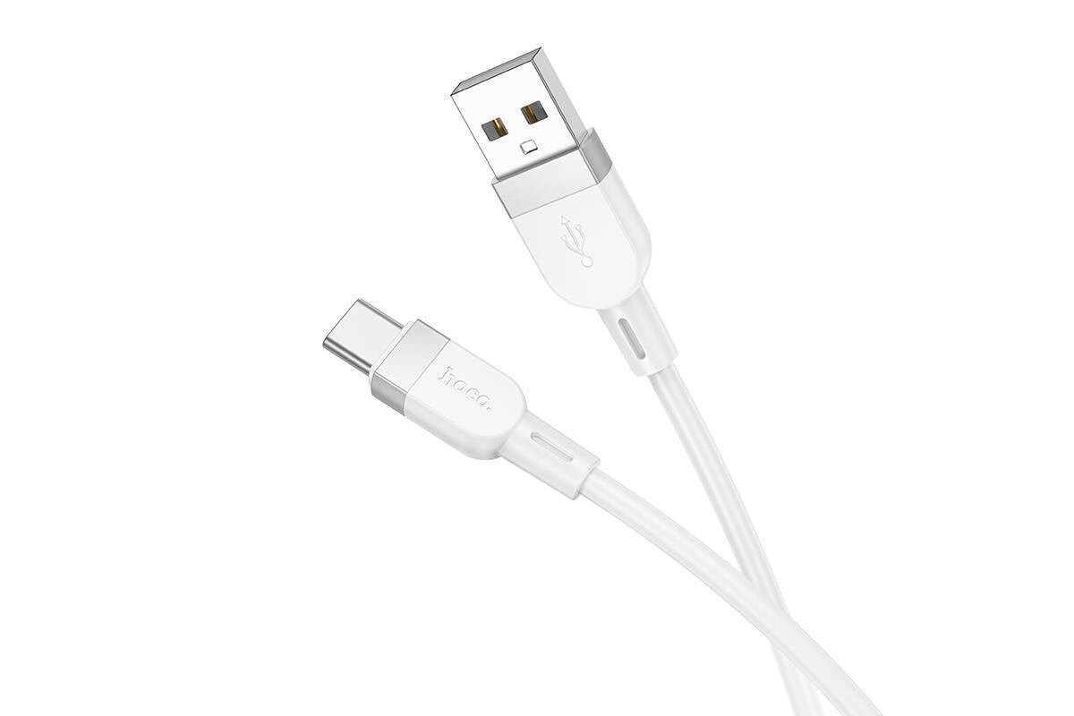 Кабель USB - USB Type-C HOCO X109 Energy silicone (белый) 1м силиконовый