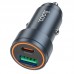 Автомобильное зарядное устройство АЗУ USB + USB-C HOCO Z57A Glorious PD30W+QC3.0 car charger (металлик)