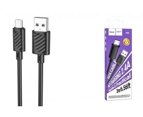 Кабель USB - MicroUSB HOCO X88 (черный) 2м