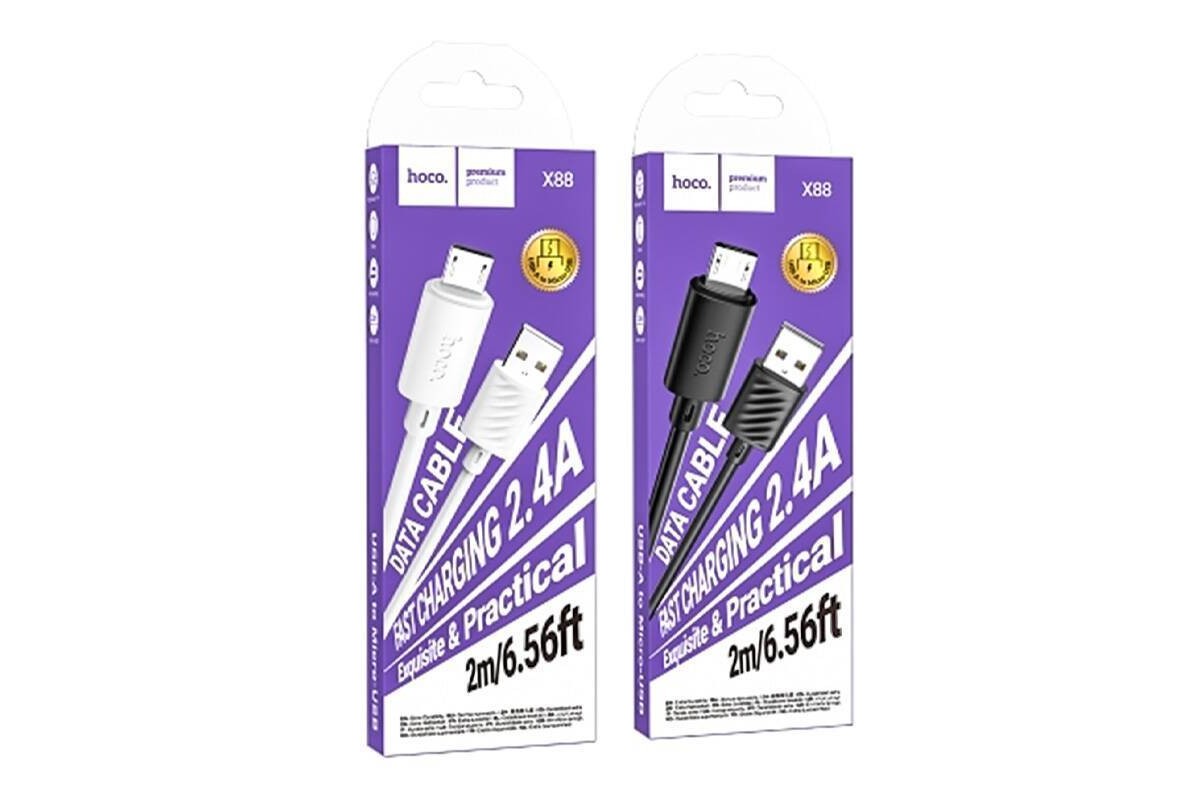 Кабель USB - MicroUSB HOCO X88 (белый) 2м