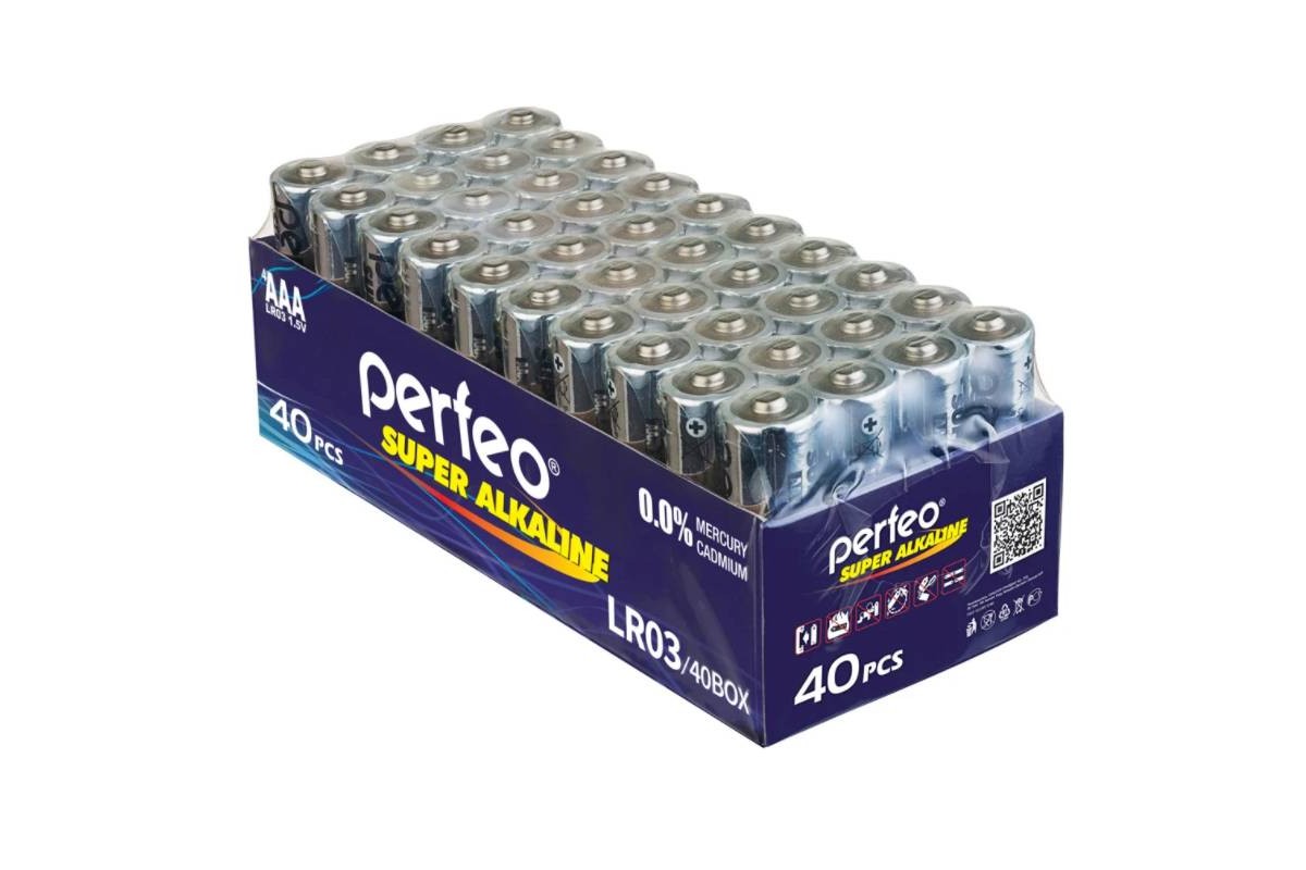 Батарея щелочная Perfeo LR03 AAA/40BOX Super Alkaline цена за 40 шт