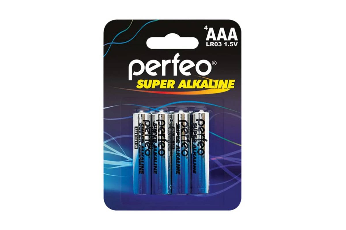 Батарея щелочная Perfeo LR03 AAA/4BL Super Alkaline цена за блистер 4 шт
