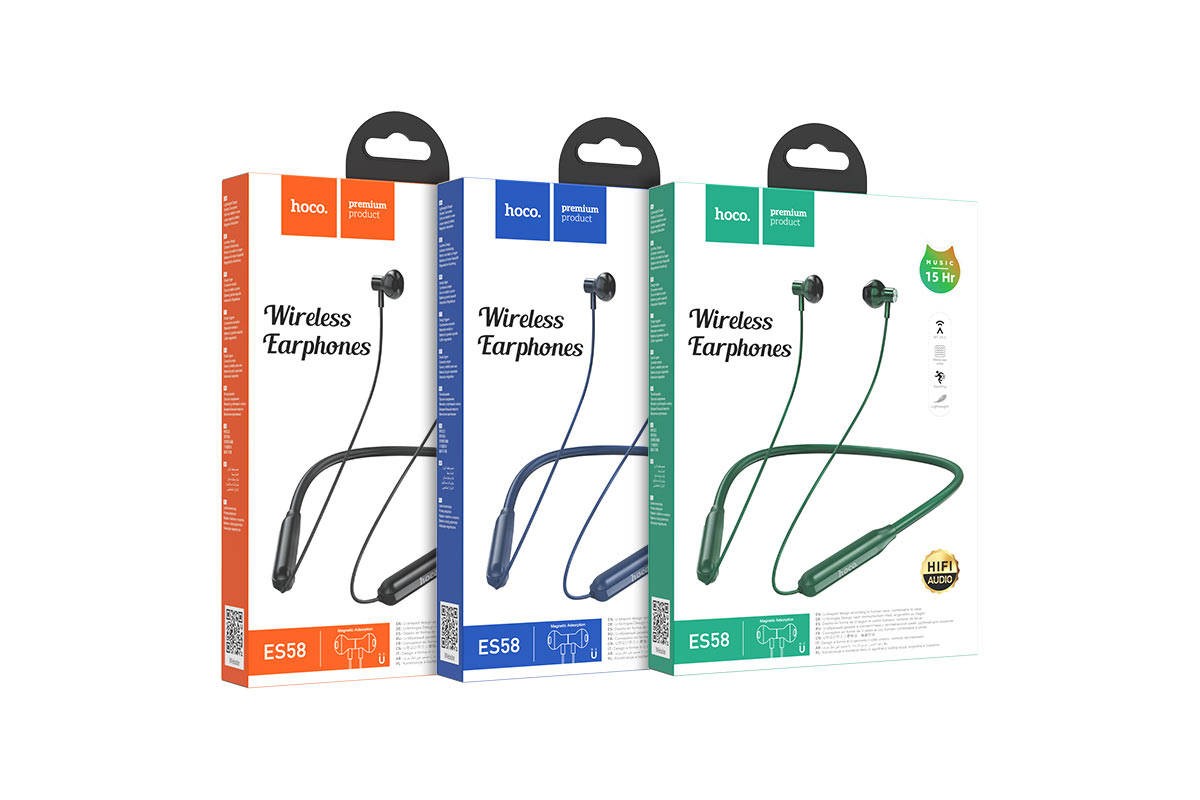 Беспроводные наушники ES58 Sound tide sports BT headset HOCO зеленая
