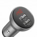 Автомобильное зарядное устройство BASEUS Digital Display Dual, 2*USB, 2.4A, серебристый, дисплей