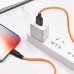 Кабель для iPhone HOCO X21 Plus Silicone charging cable for Lightning 1м черно-оранжевый